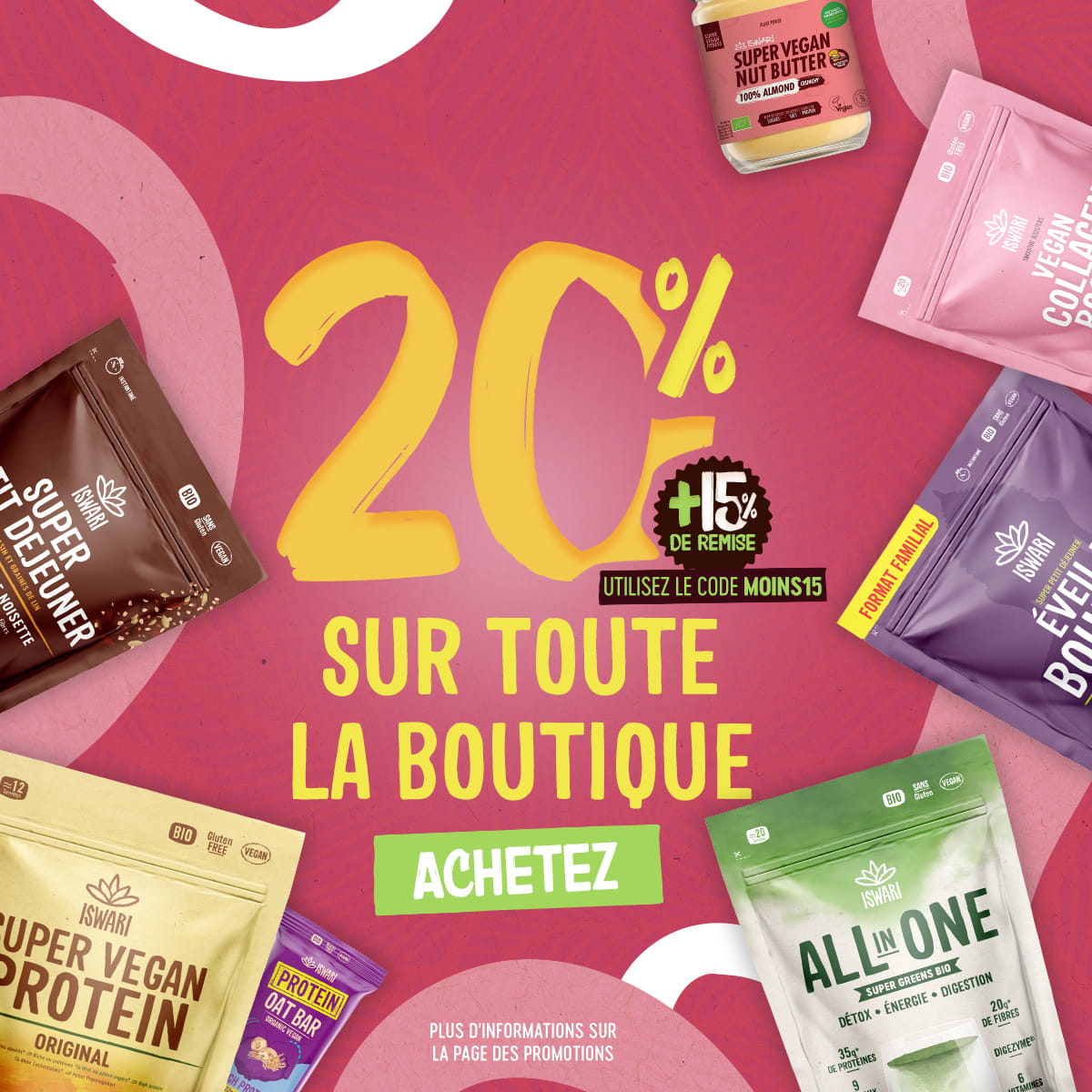 20% de réduction + 15% extra avec le coupon (MOINS15)